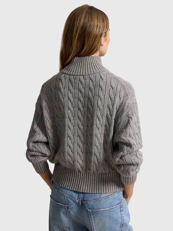 Zip-up sweater with ribbed knit - 3