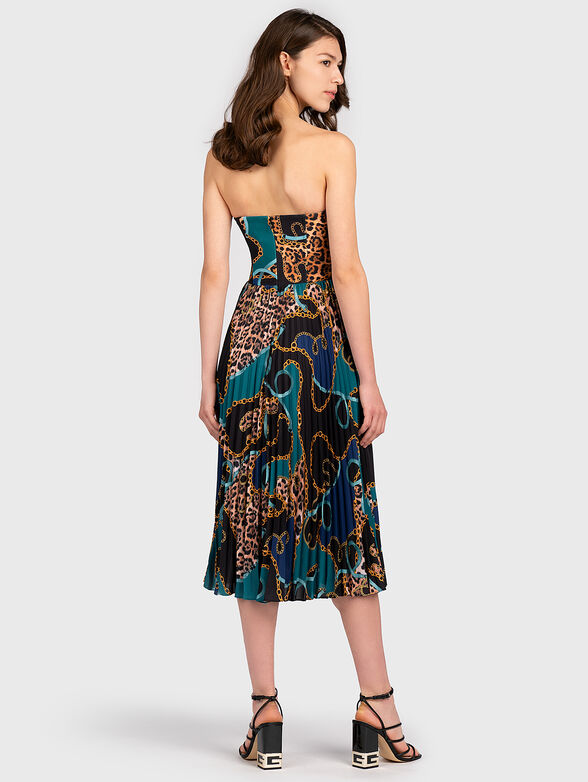 Pleated midi dress with print all over - 2
