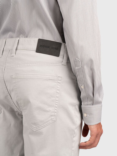 Grey cotton blend trousers - 3