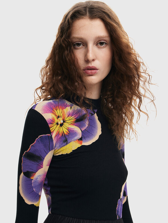 Mini dress with floral print - 4