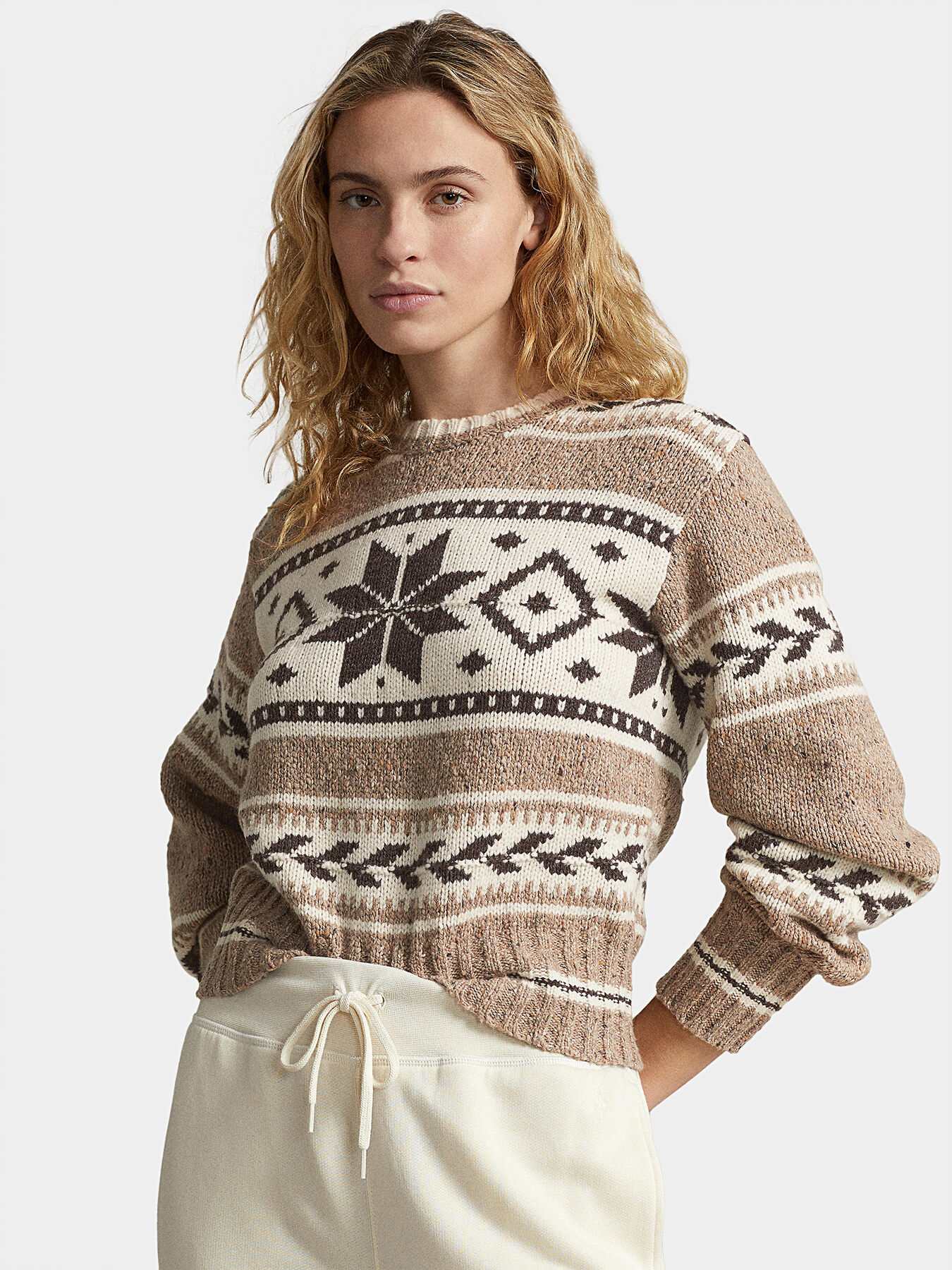 Sweater with contrasting geometric details brand POLO RALPH LAUREN Globalbrandsstore en