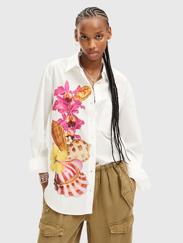 White shirt with contrasting print - 1