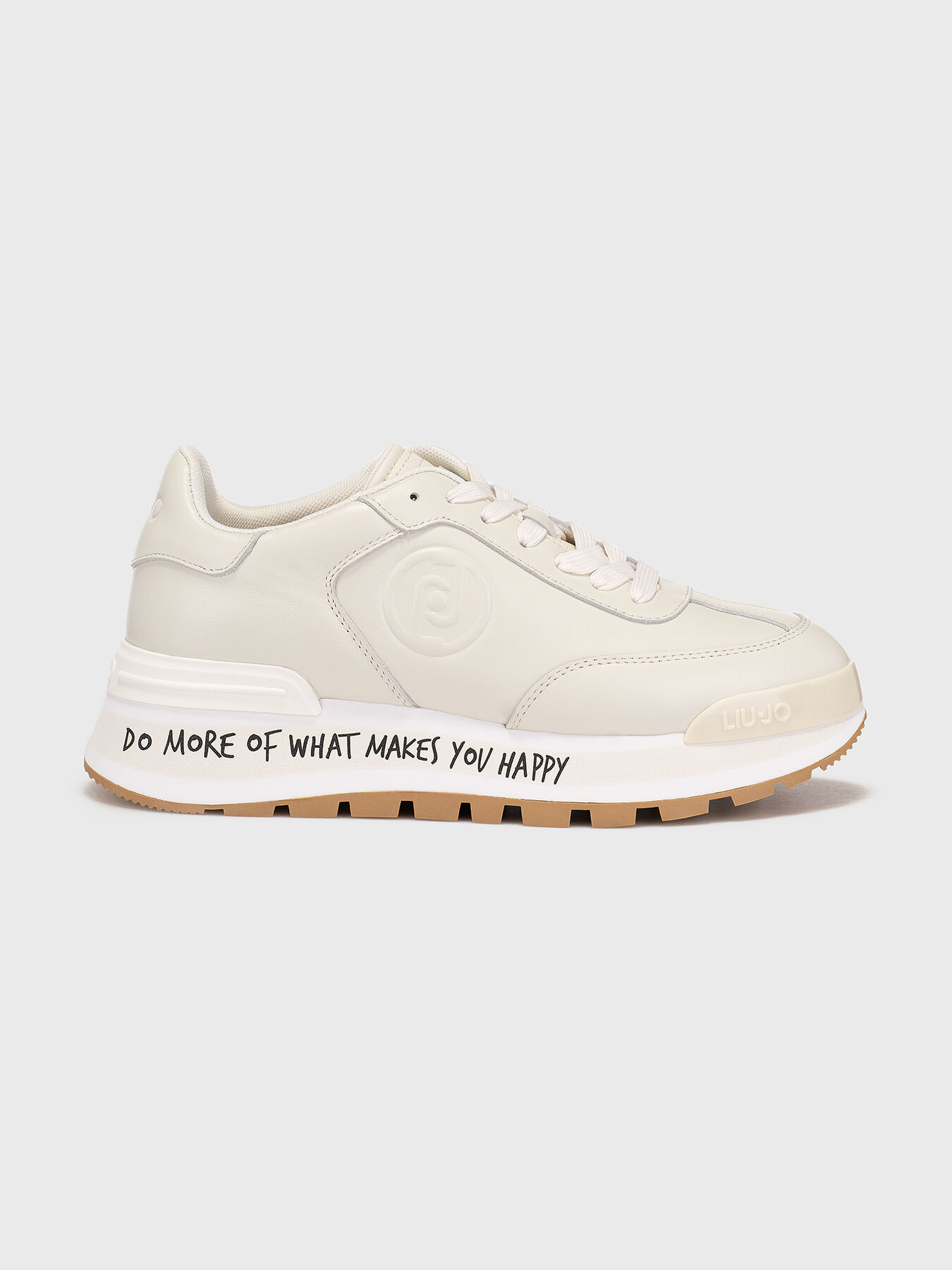 AMAZING 02 leather sneakers with inscription brand LIU JO