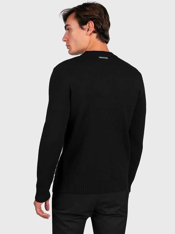 Wool sweater with accent zipper - 2