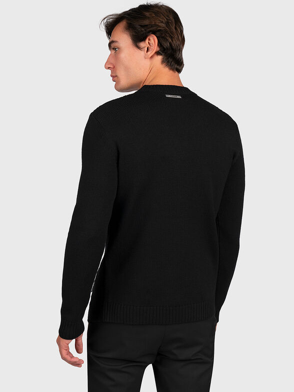 Wool sweater with accent zipper - 2