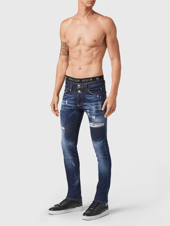 Jeans with washed effect and rips - 4