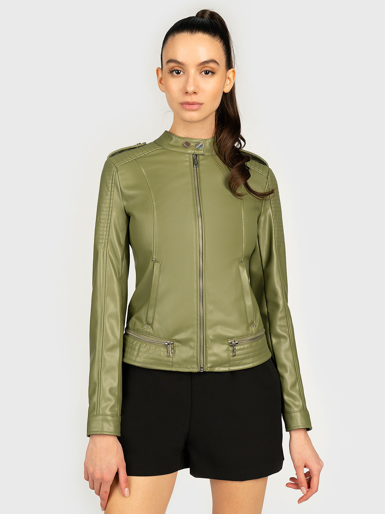 Guess faux leather jacket womens best sale