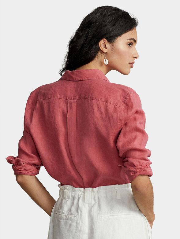 Linen shirt with logo embroidery - 3