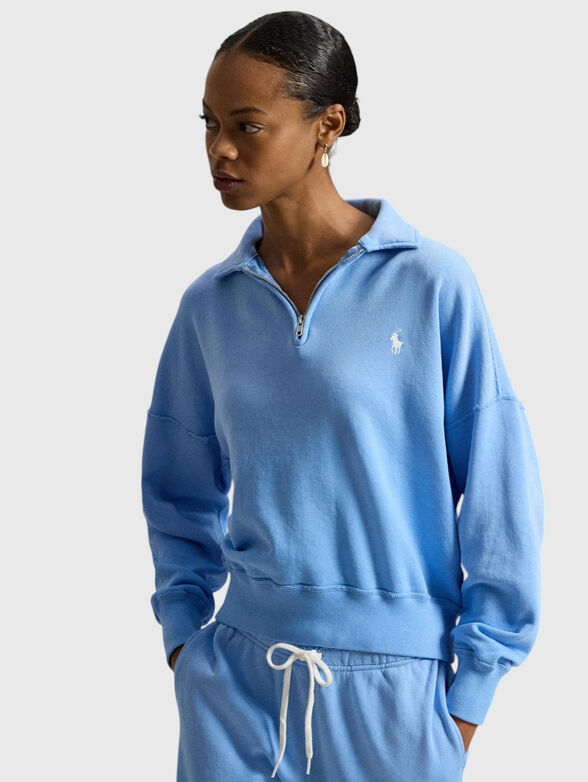 Sweatshirt with accent zip - 1