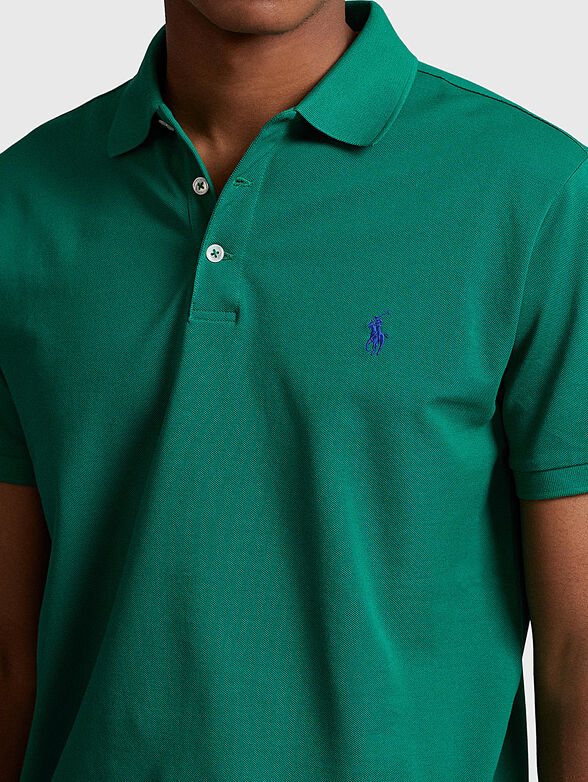 Green Polo-shirt with logo accent - 4