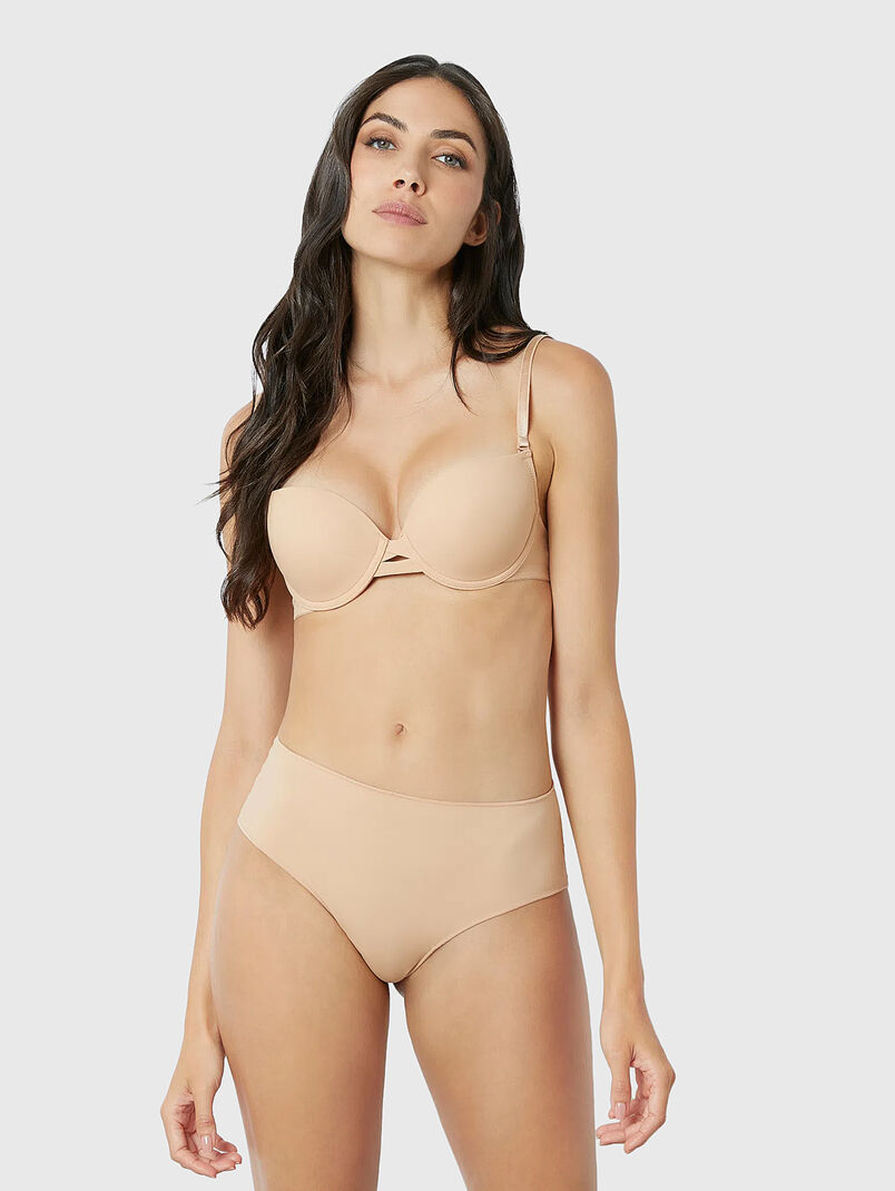 NEW JUSTIN high waist brazilian bikini in beige - 3