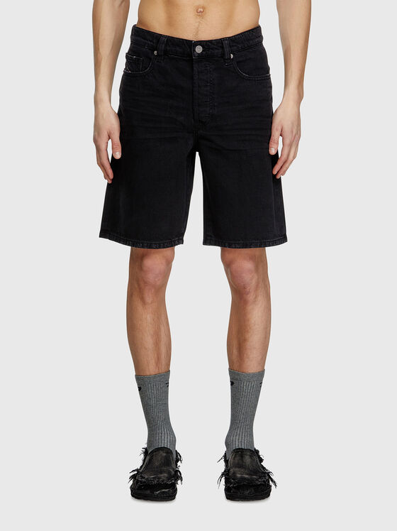 Black denim shorts - 1