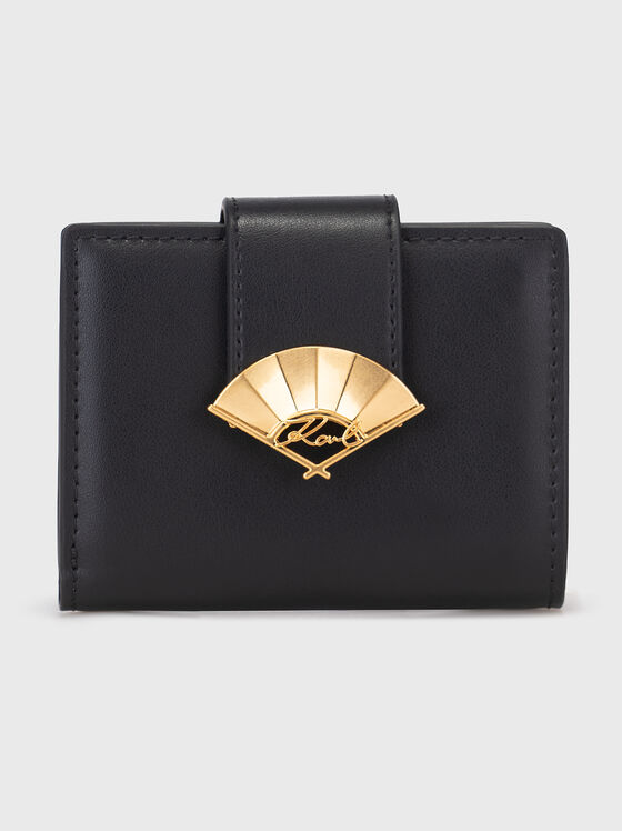 Black wallet with golden accent  - 1