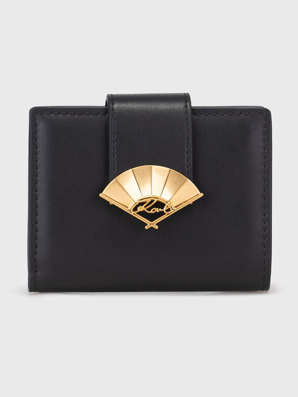 Black wallet with golden accent  - 1