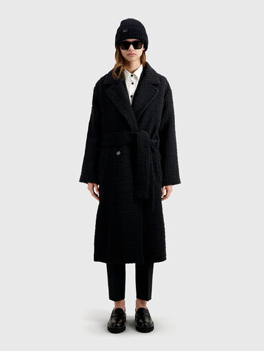 Belted black coat  - 5