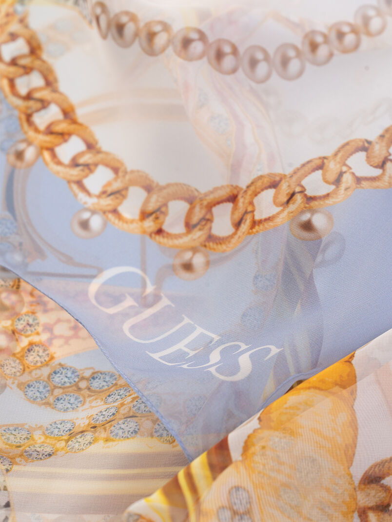 Square scarf with print with logo - 3