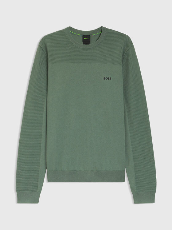 Wool blend sweatshirt with oval neckline - 1