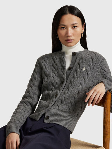 Knitted wool and cashmere cardigan - 5