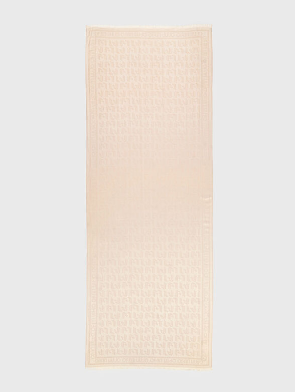Long viscose blend scarf with monogram - 2