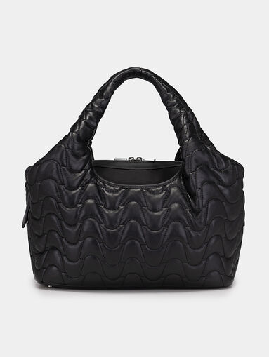 Handbag in black color with quilted effect  - 3