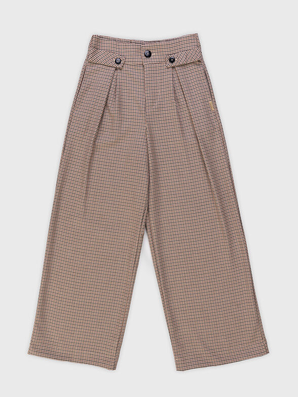 Plaid wide leg trousers - 1