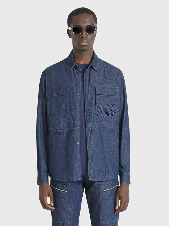 Long sleeve denim shirt with logo - 1