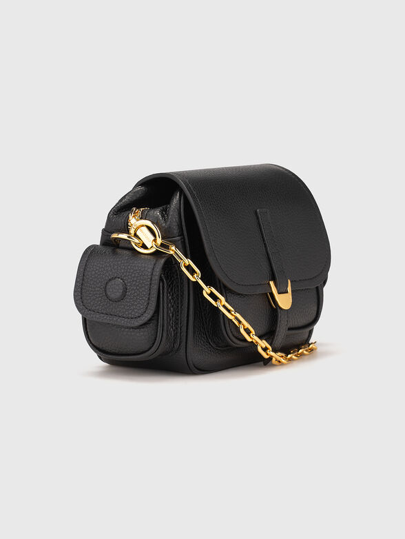 Leather crossbody bag with gold details - 4