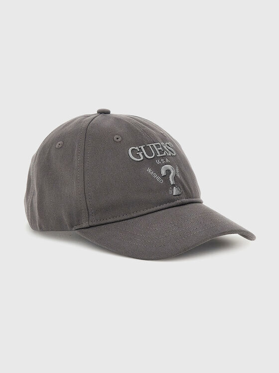 Cap with logo embroidery in black - 1