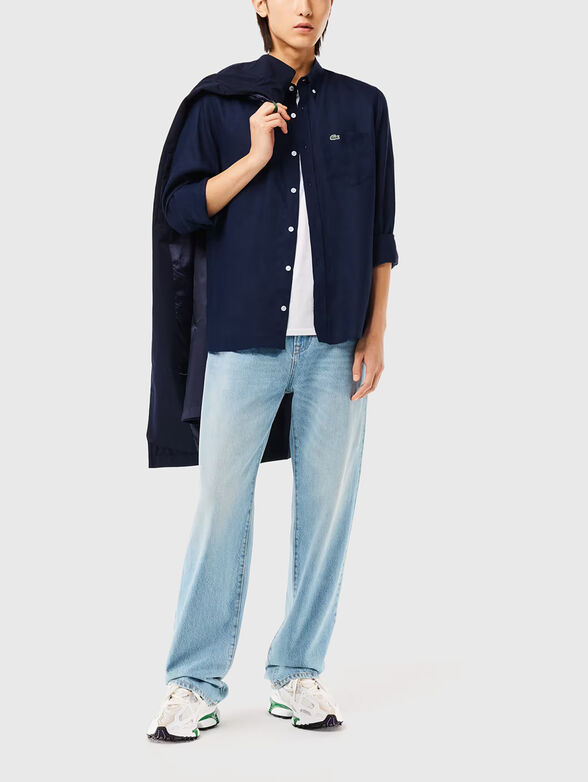 Navy blue linen shirt​ - 2