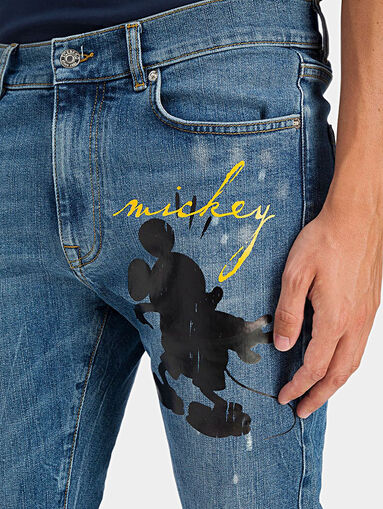 Jeans with Mickey Mouse print - 4
