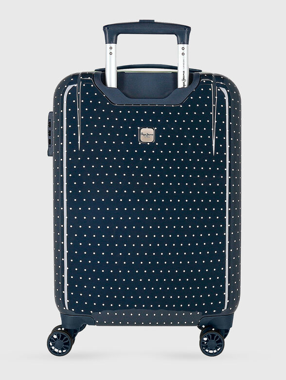Navy blue suitcase with floral print - 2