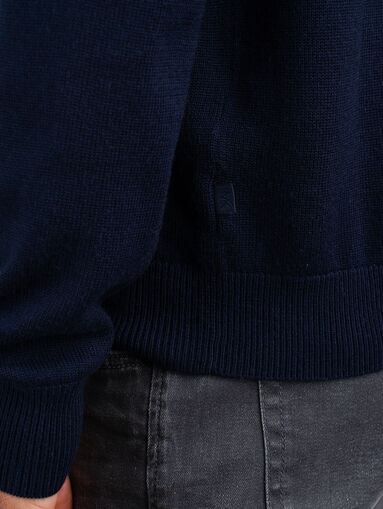 Merino wool cardigan with zip - 5