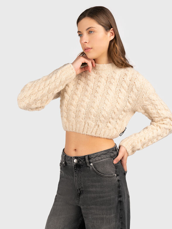 Short knitted sweater  - 0