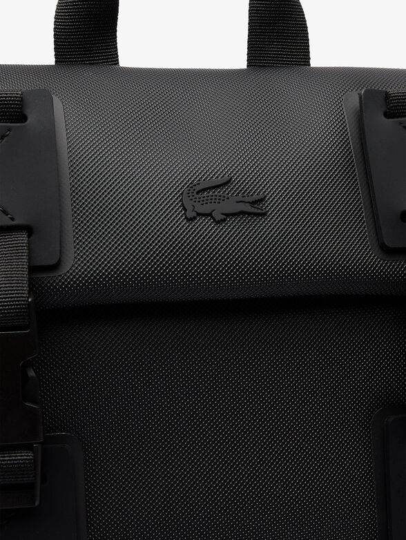 Black backpack with accent fastening - 5