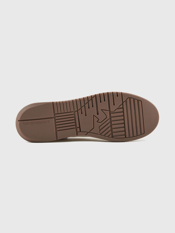 Leather sneakers with logo - 5