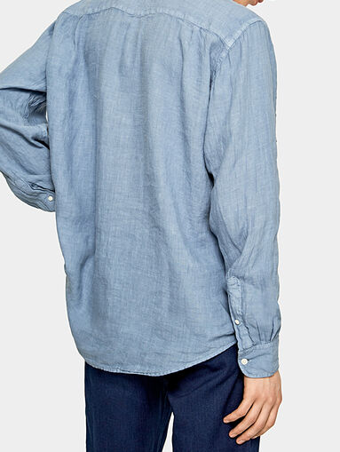 LAMONT blue linen shirt - 3