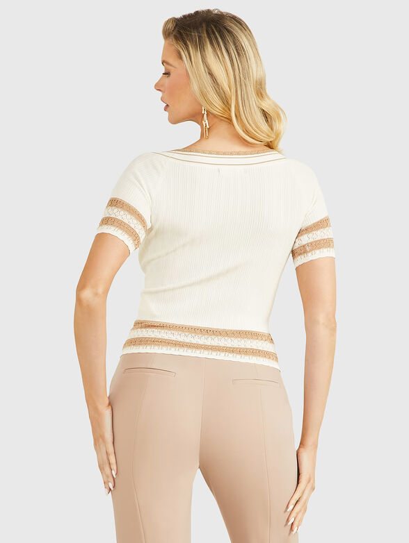 OLIVIA beige sweater with short sleeves - 2