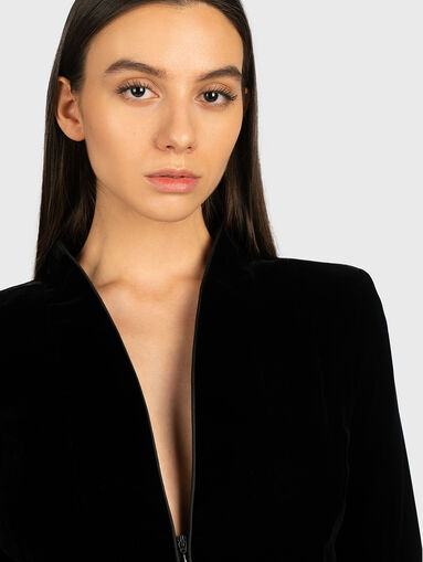 Velvet jacket with draped band - 3