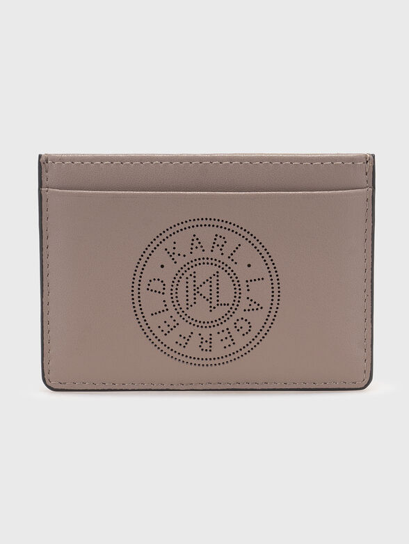 Leather cardholder with logo detail - 1