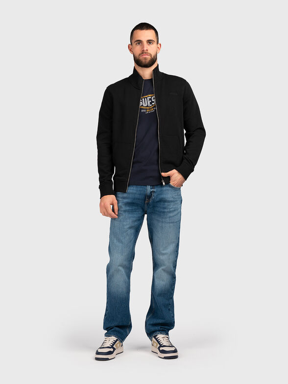 Cotton blend sweatshirt with zip - 2