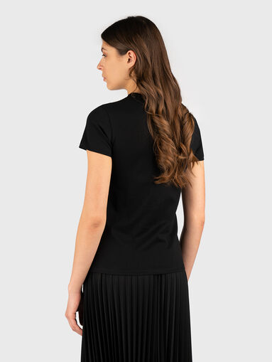 Cotton T-shirt with oval neckline - 3
