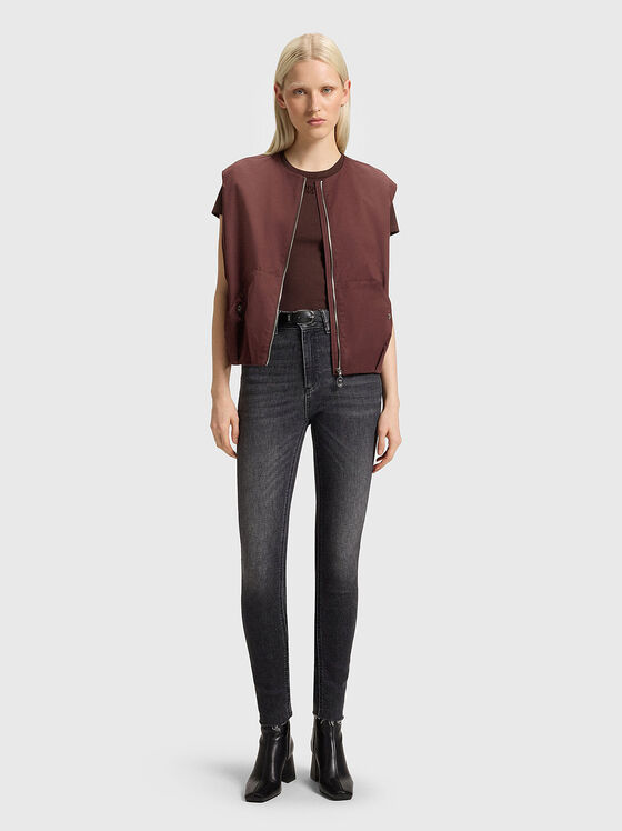 Скъсена тениска с овално деколте - 2