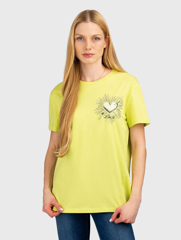 Cotton T-shirt with accent print on the back - 1