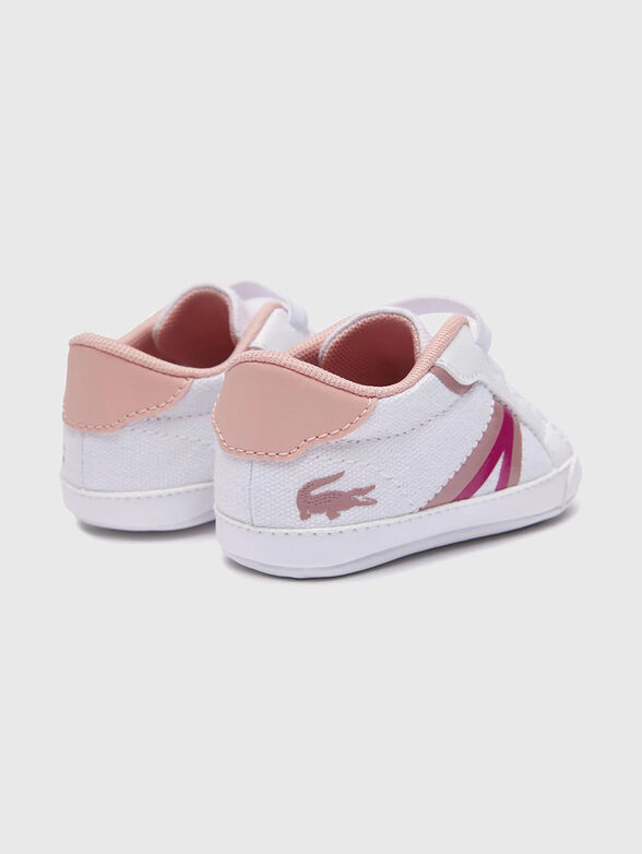 White sneakers with pink details  - 3