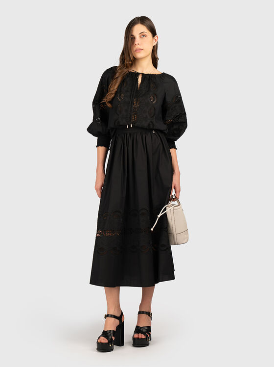 Cotton blouse with dropped shoulder - 2