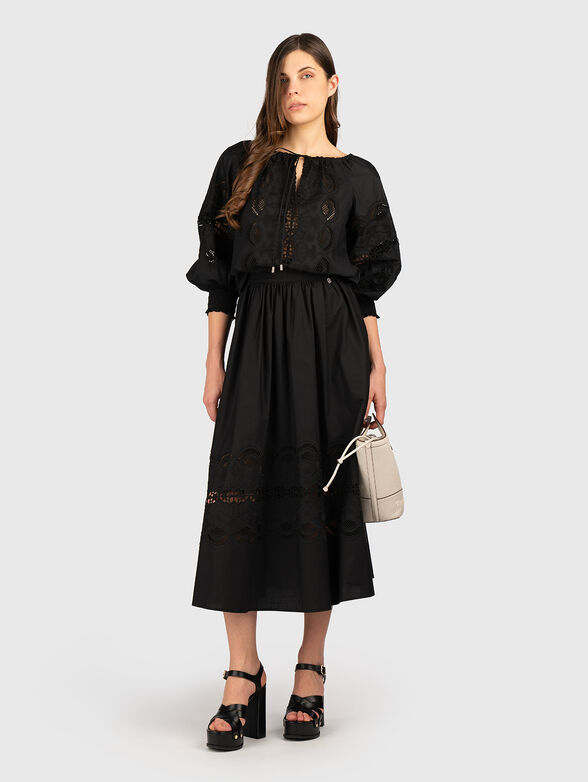 Cotton blouse with dropped shoulder - 2