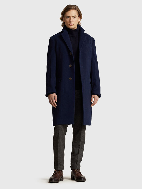 Navy single breasted coat - 2