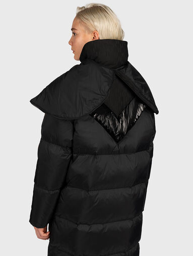 Long padded jacket with monogram logo accents - 5