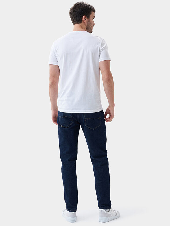 White cotton T-shirt with logo print - 3