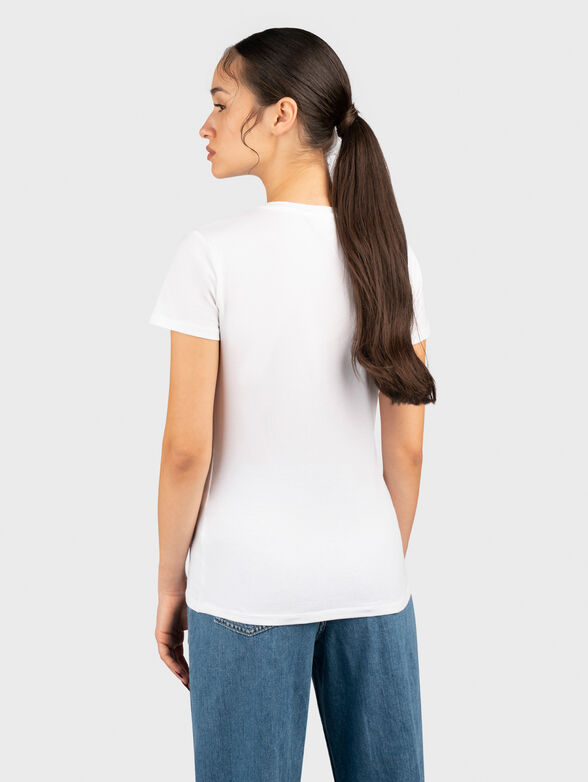 White T-shirt with multicolor print - 3